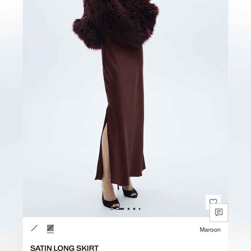 Elegant Burgundy Satin Skirt
